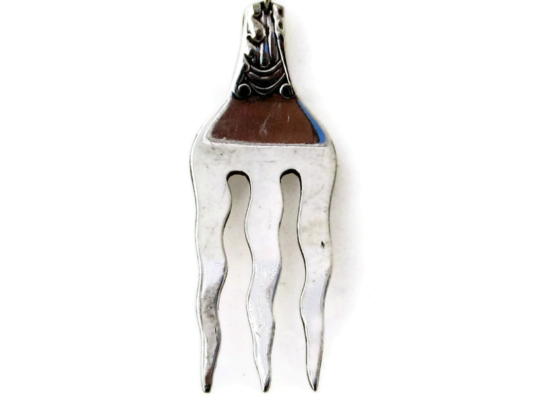 Fork Silverware Earrings Saxony Pattern Sterling Silver Earwires