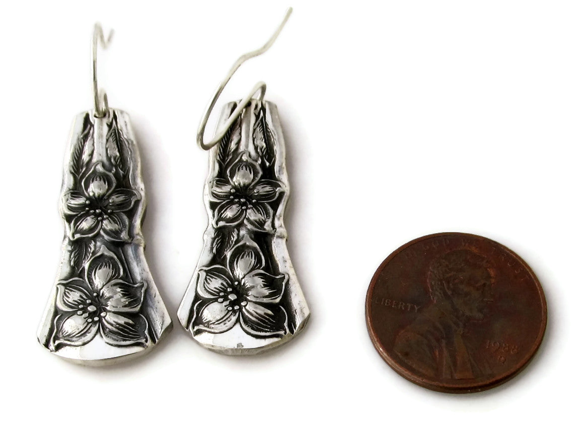 Orange Blossom Spoon Earrings Sterling Silver Earwires