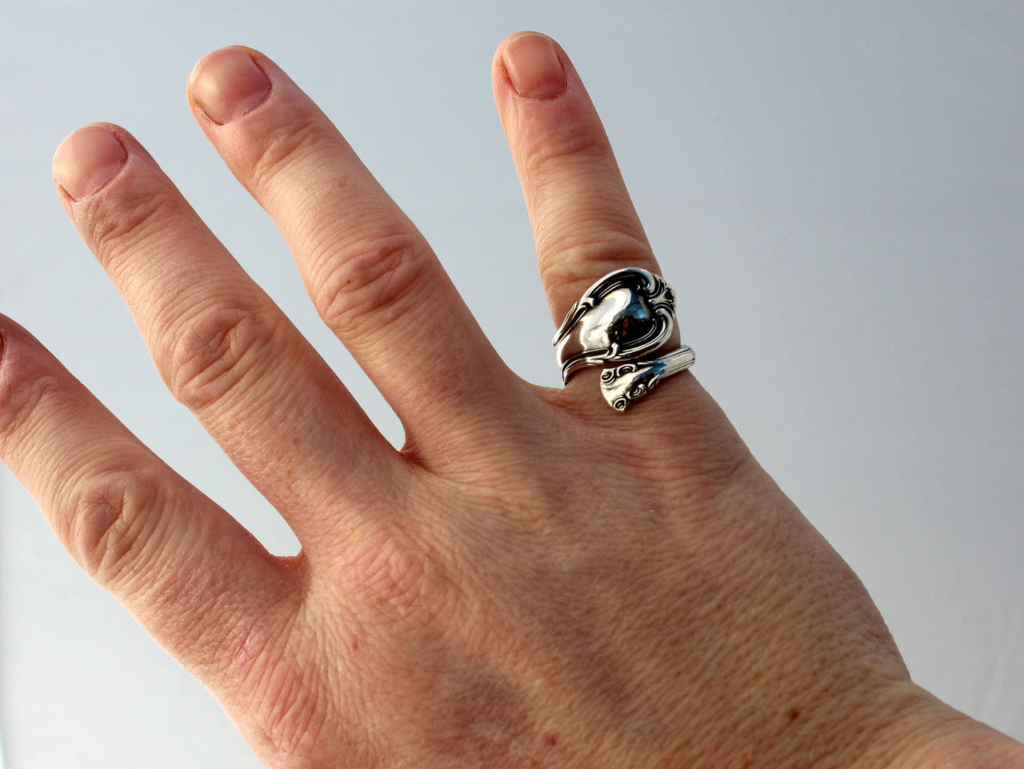 Joan of Arc Sterling Silver Spoon Ring Warrior Princess