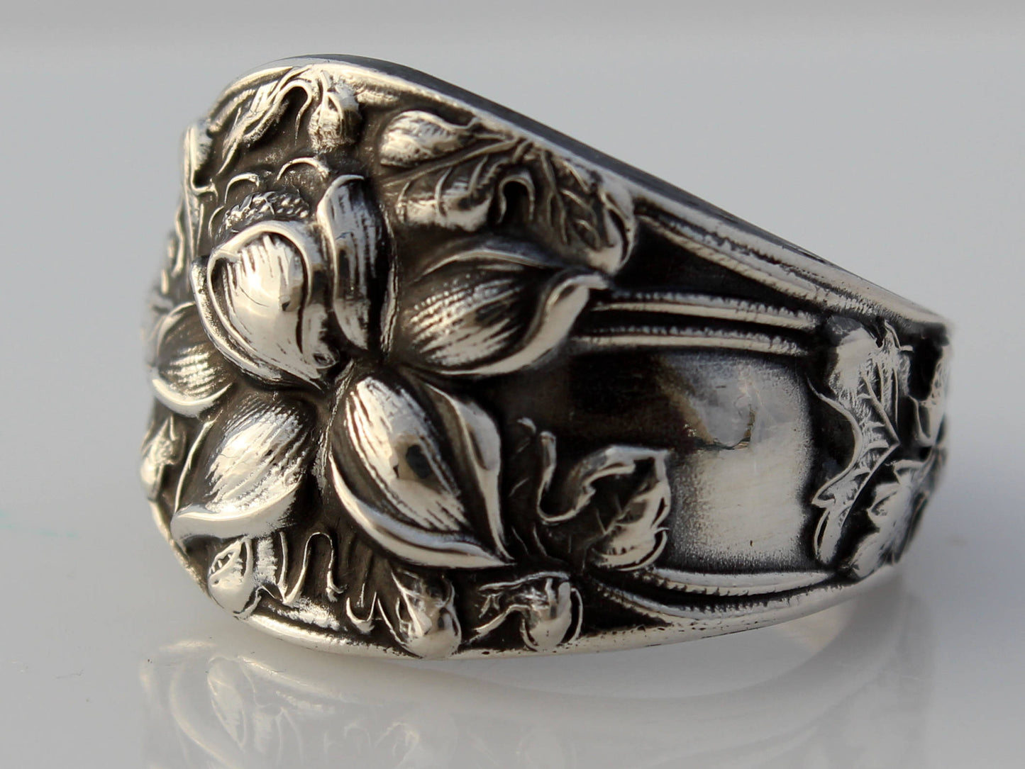Spoon Ring Sterling Silver Daffodil Watson Floral Series #2 Size 6-10
