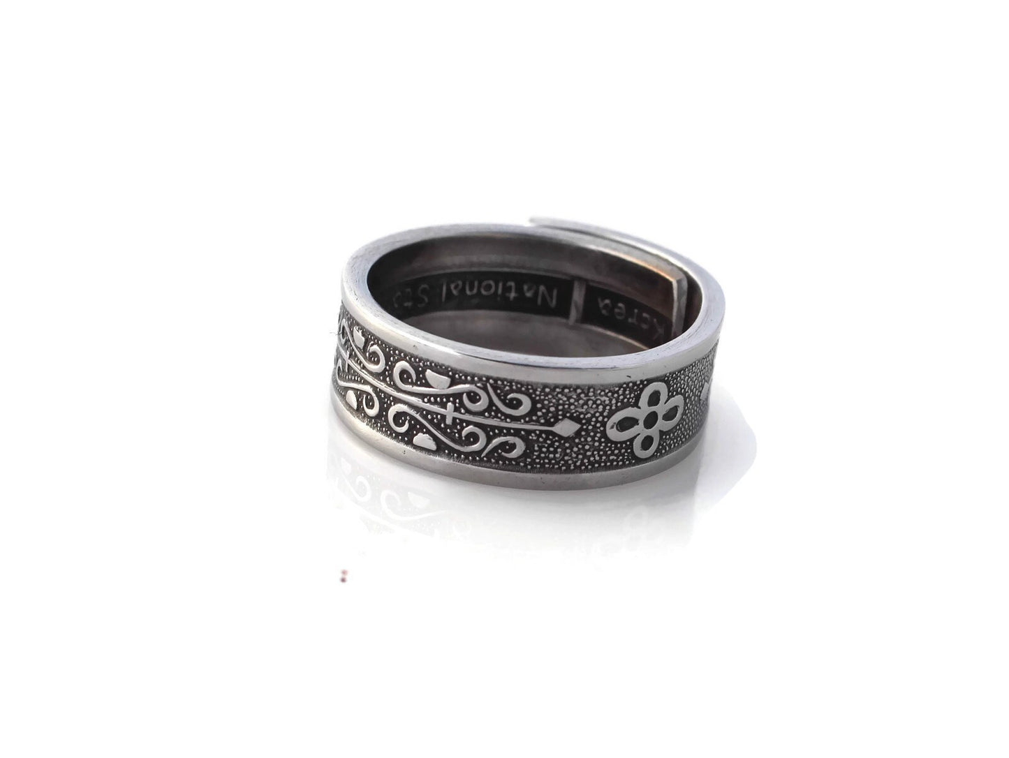 Stainless Steel Men's Spoon Ring, Kashmir Classic Style