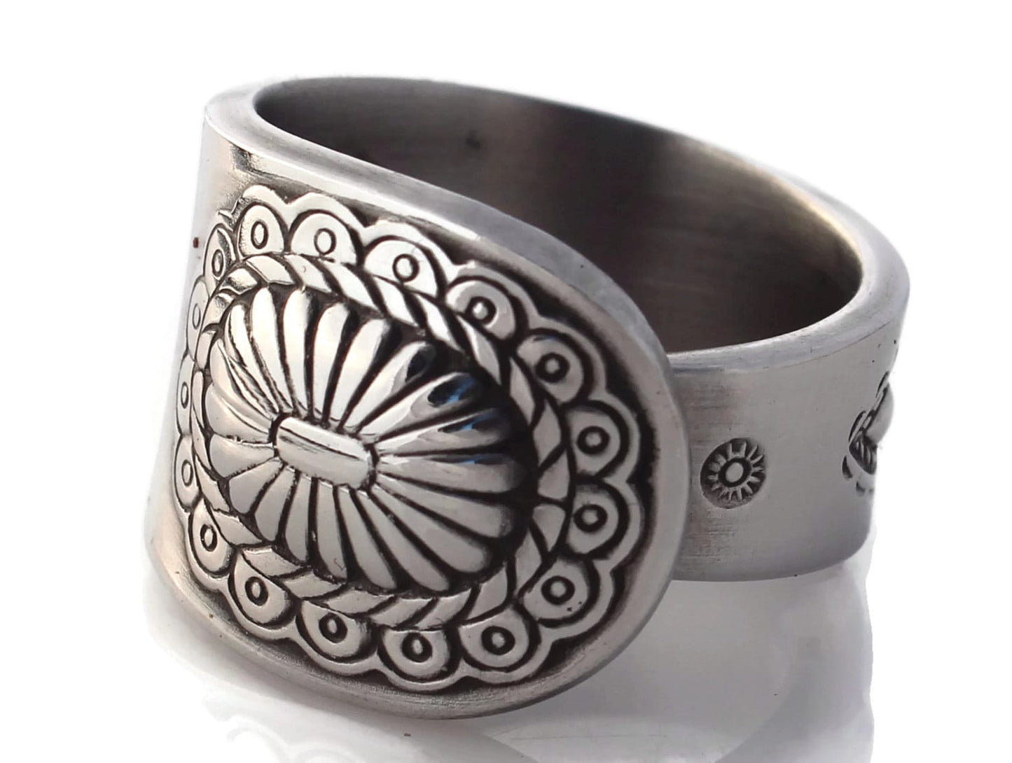 Stainless Steel Spoon Ring Taos Pattern