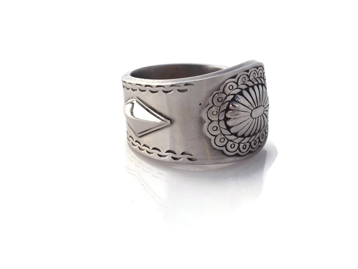 Stainless Steel Spoon Ring Taos Pattern