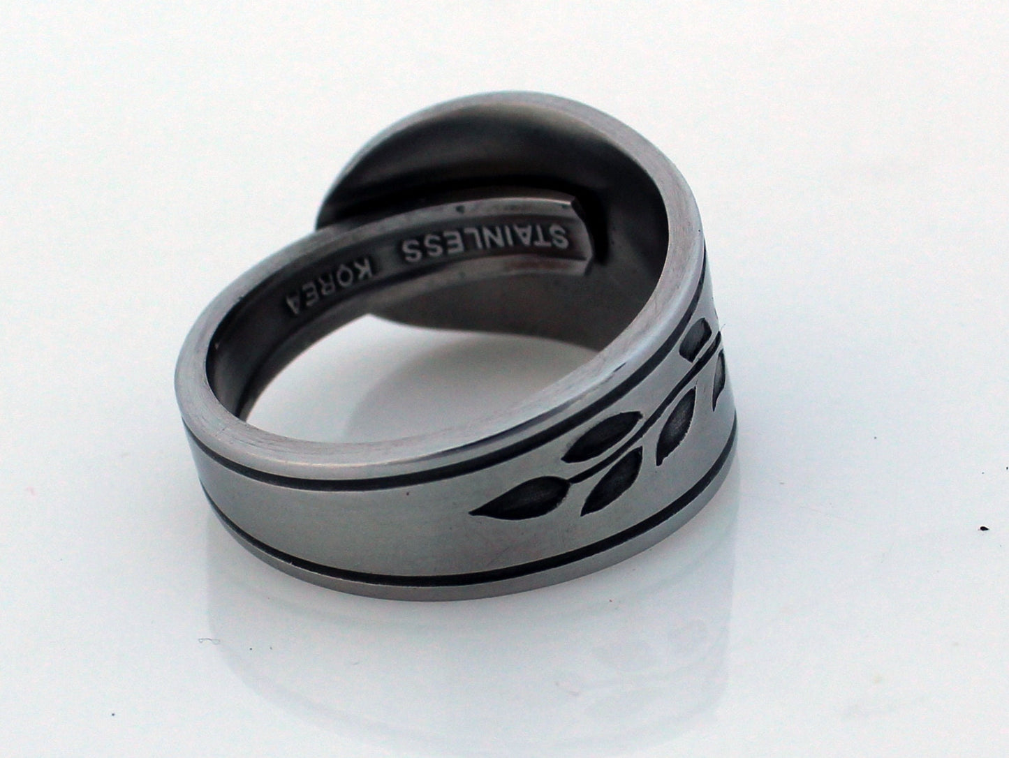 Spoon Ring Floral Mist Stainless Steel