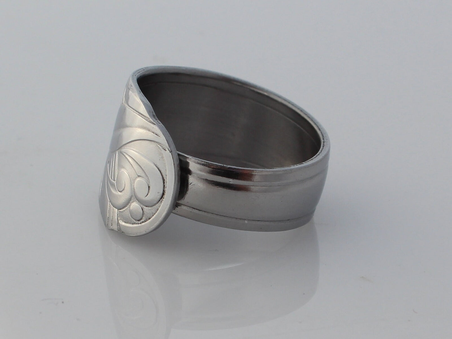 Spoon ring Art Deco Stainless Steel