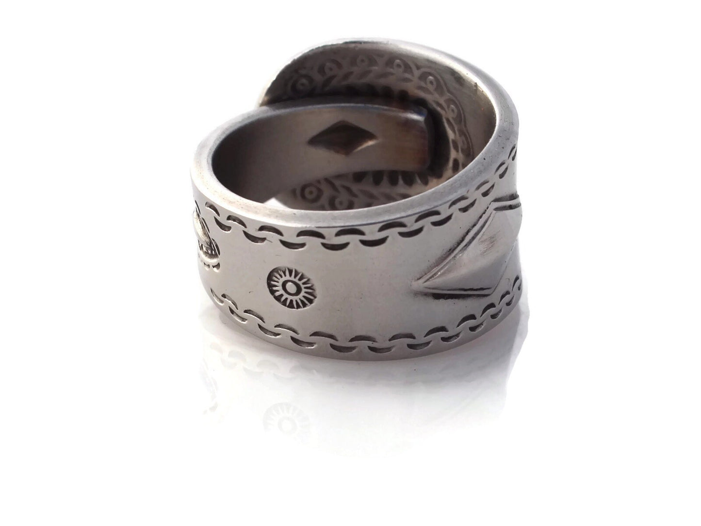 Stainless Steel Spoon Ring Taos Pattern
