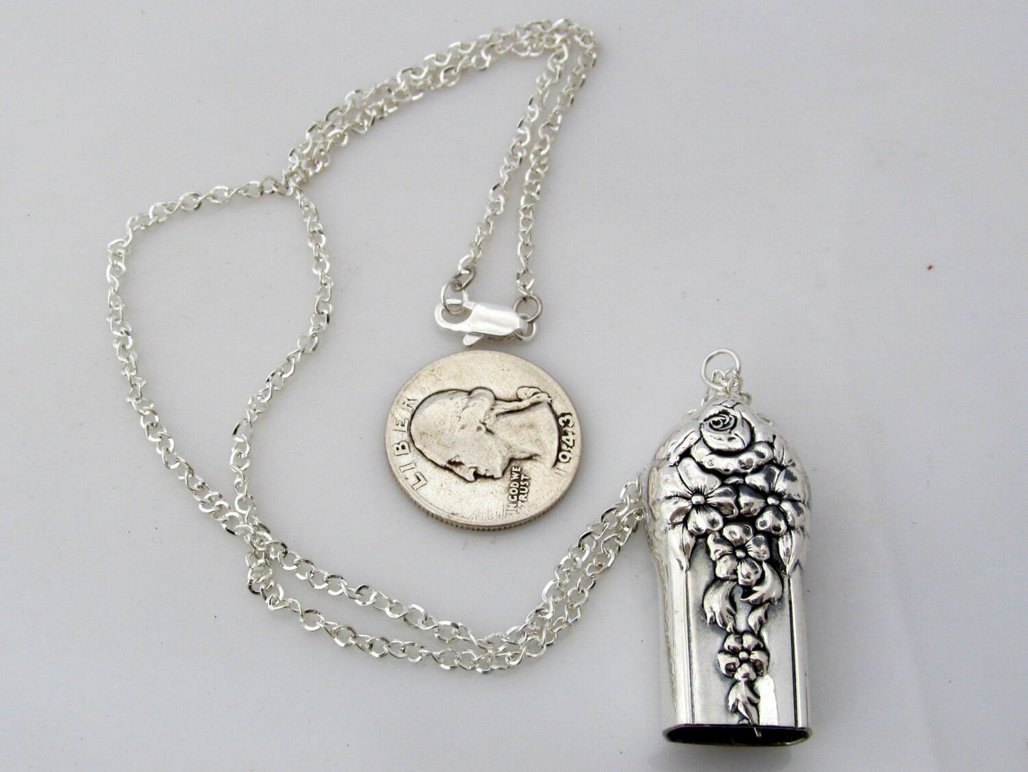 Faerie Bell Fairy Bell Moss Rose Necklace Silverware Jewelry