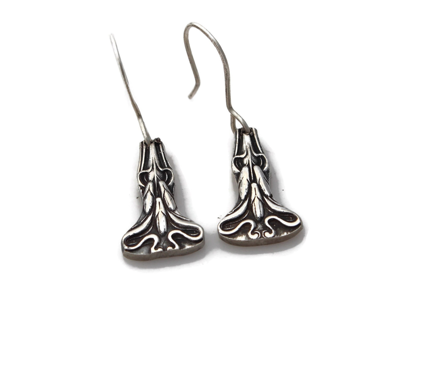 Stunning Art Nouveau Silverware Earrings Diana aka Berwick 1904 Antique Earrings