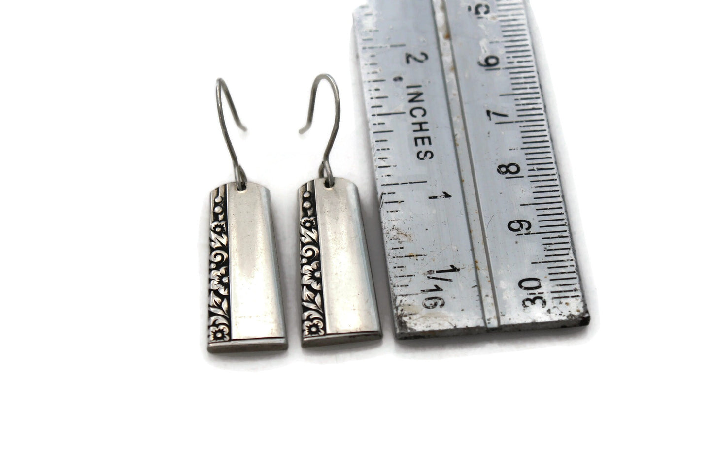 Caprice 1937 Art Deco Spoon Earrings Silverware Earrings