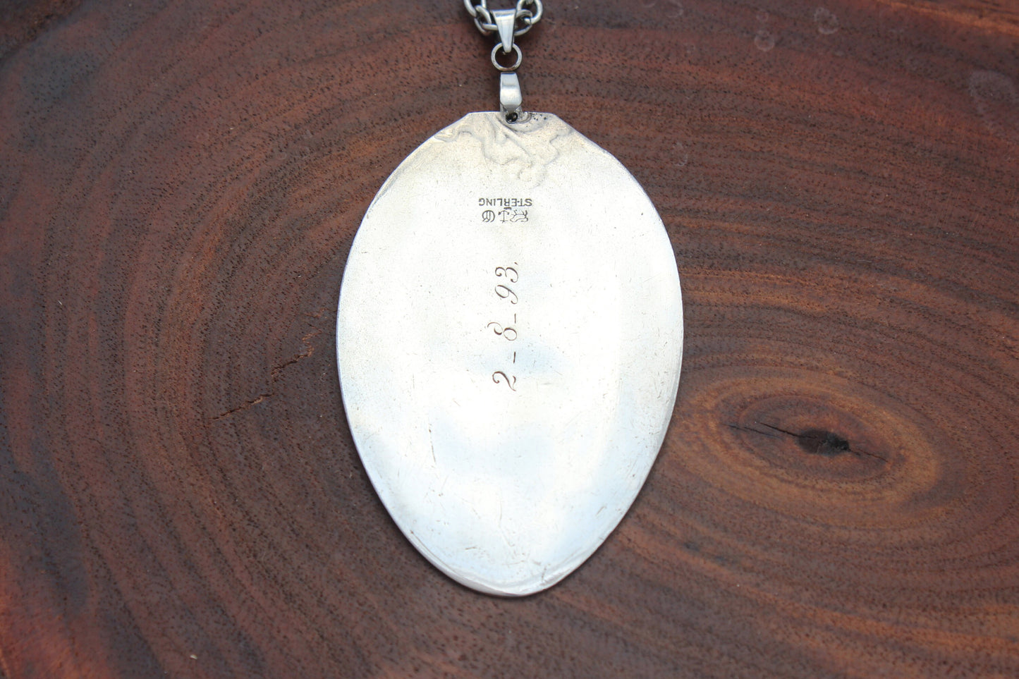 The Gambler Playing Card Pendant Sterling Silver Spoon Bowl Pendant 2-8-1893