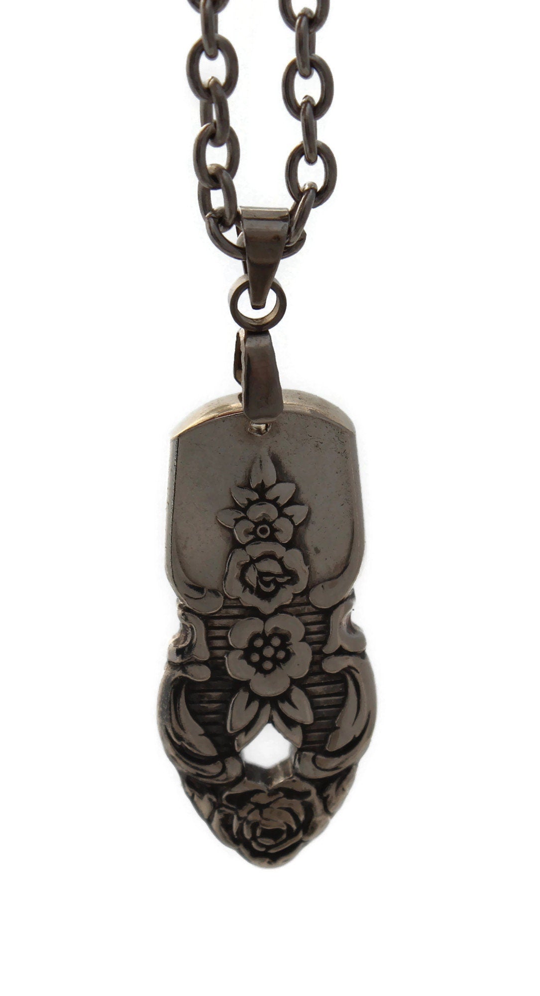 Unique Pendant Silverware Jewelry Art Deco Pendant Necklace Distinction 1951 Gift For Her