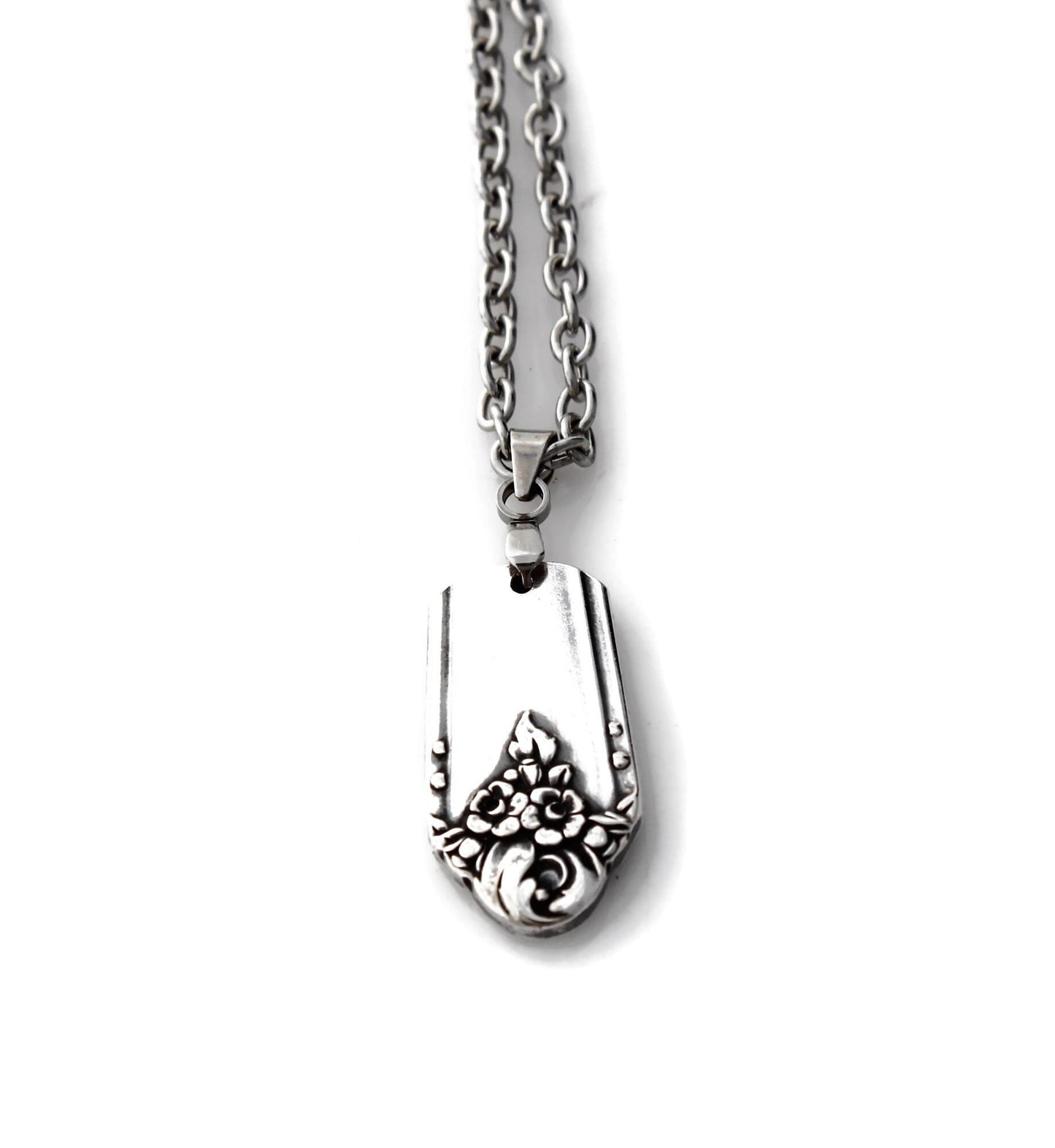 Sweet Briar Floral Necklace 1948 Silverware Jewelry Silverware Pendant