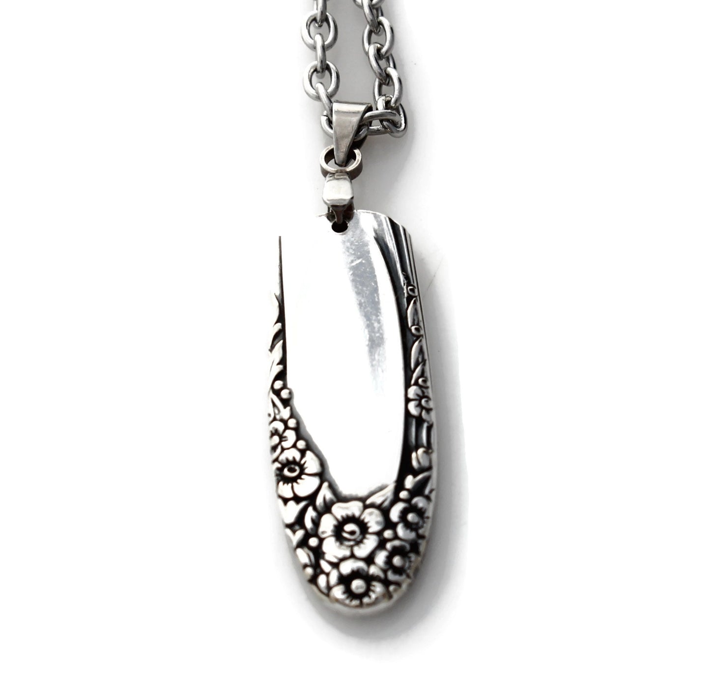 English Garden Floral Necklace 1949 Silverware Jewelry Silverware Pendant