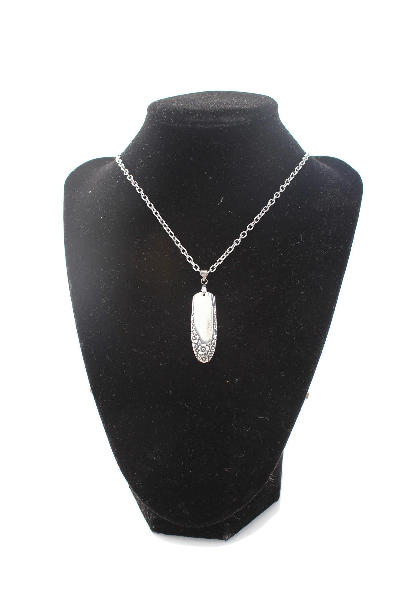 English Garden Floral Necklace 1949 Silverware Jewelry Silverware Pendant