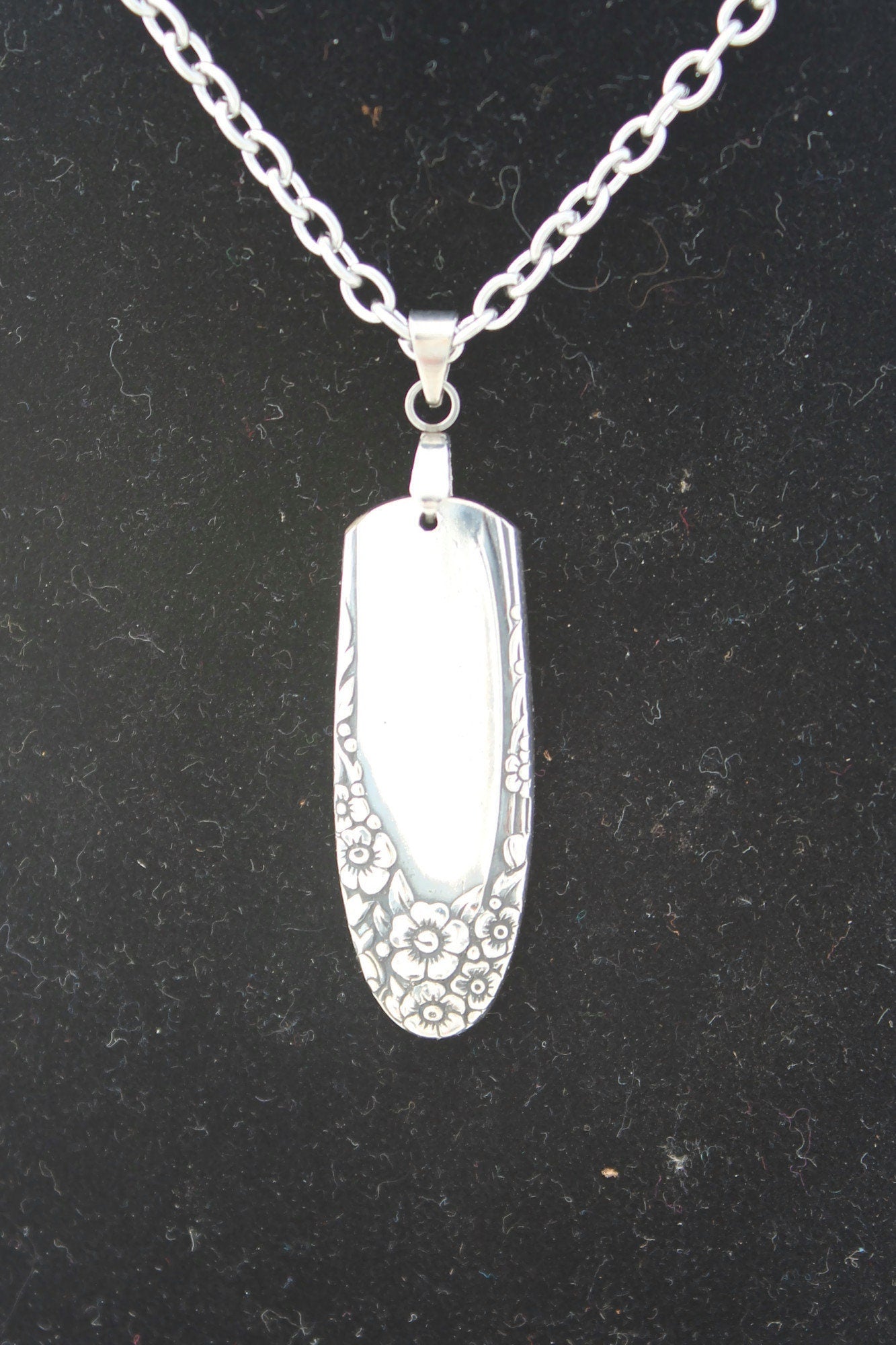 English Garden Floral Necklace 1949 Silverware Jewelry Silverware Pendant
