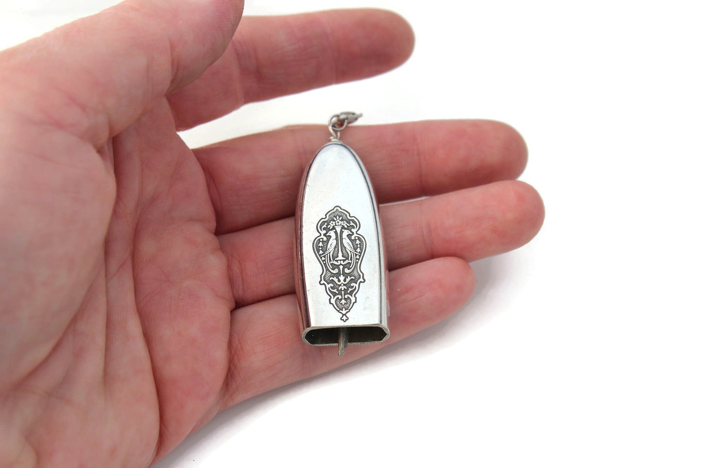 Silver Bell Ornament Love Birds Birds of Paradise Holiday Ornament Christmas Ornament Beautiful Bell Ornament 1923 Magical Fairy Ornament