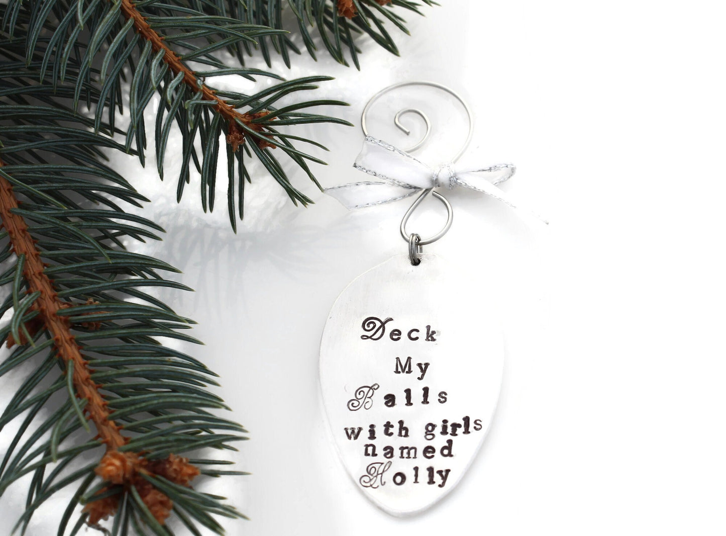 Funny Christmas Ornament Stocking Stuffer Naughty Ornament Tree Ornament Deck the Halls or Deck Your Balls? Gift for Him Gift for Her