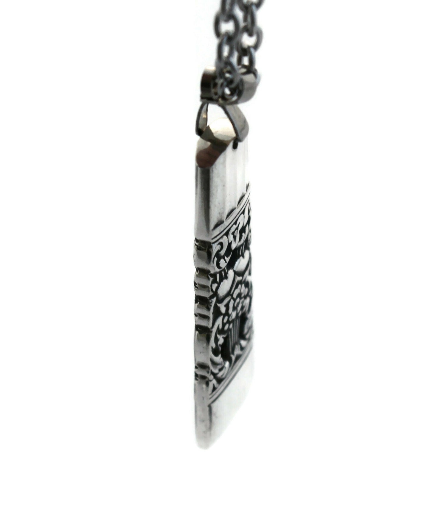 Beautiful Pierced Pendant Silverware Jewelry Pendant Necklace Coronation 1936 Gift For Her