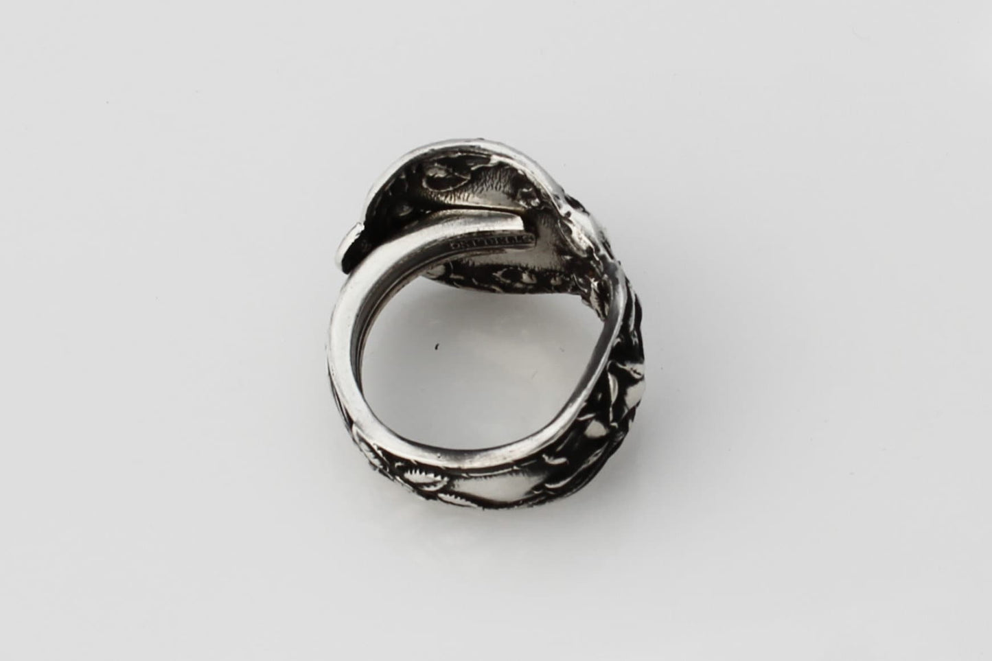 Rose Heavy Sterling Silver Spoon Ring High Detail
