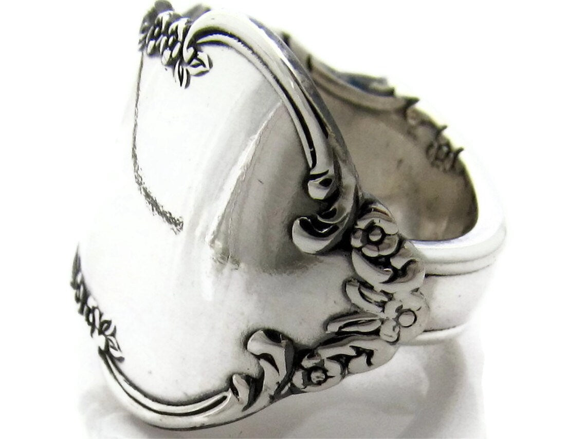 Silverware Spoon Ring Size 3 to 15 Dresden Rose 1953 Flatware