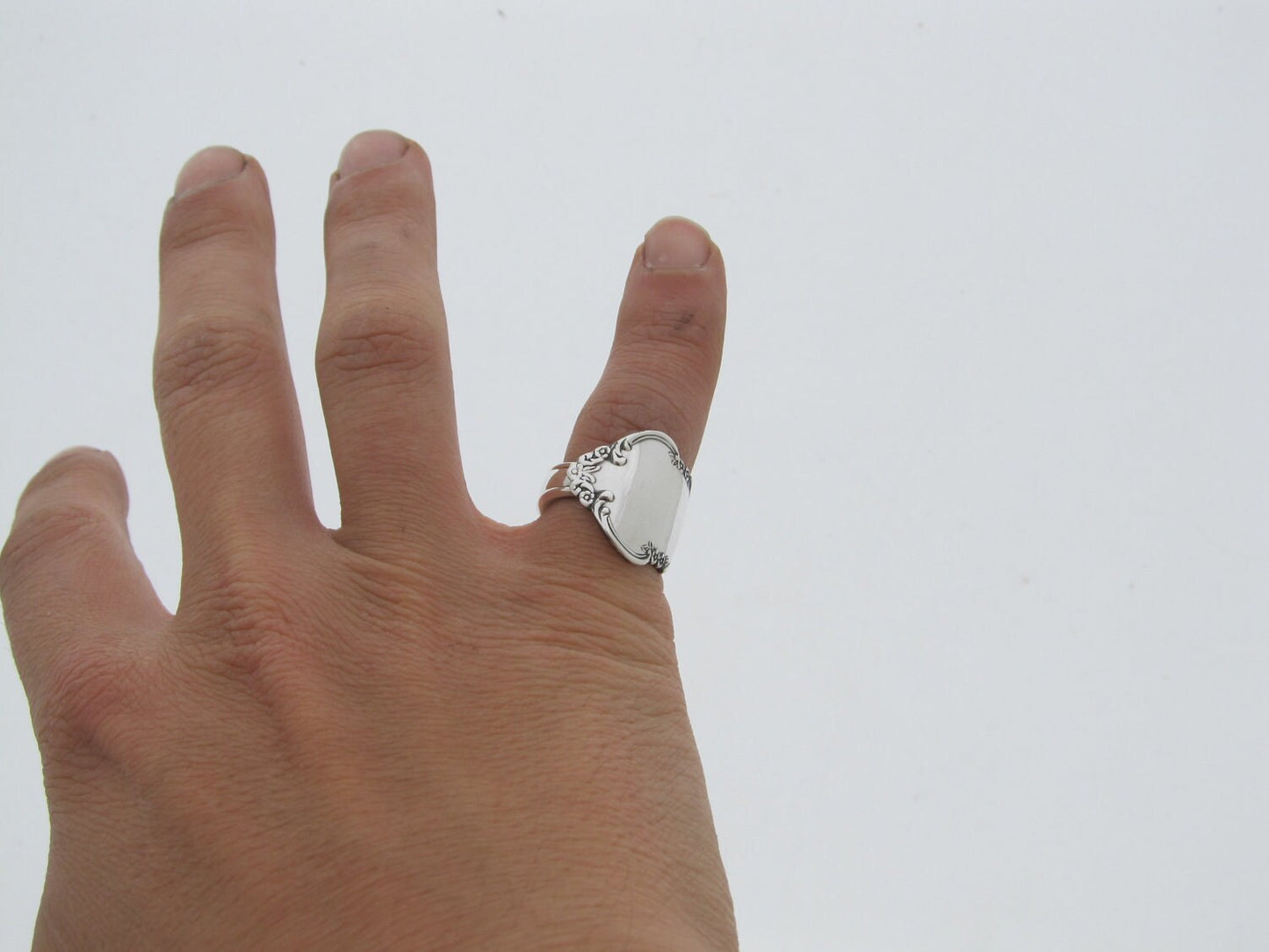 Silverware Spoon Ring Size 3 to 15 Dresden Rose 1953 Flatware