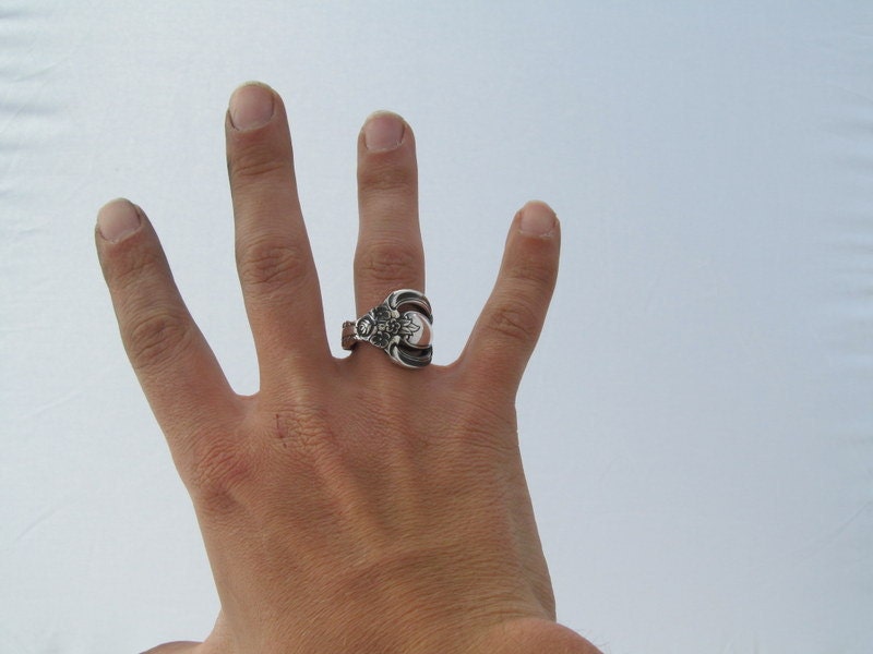 Spoon Ring Countess from 1969 Deep Silver Silverware Jewelry Boho Ring