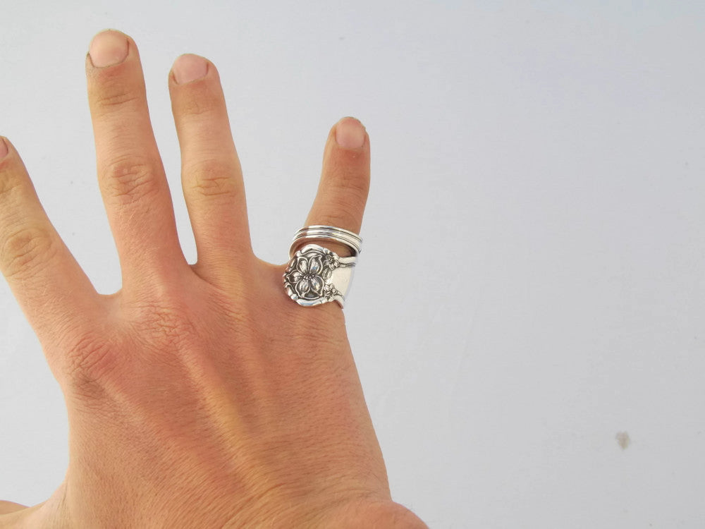 Spoon Ring Wrapped Orange Blossom