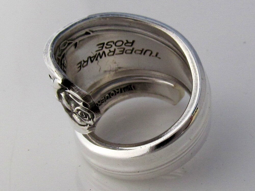Spoon Ring Long Stemmed Rose Pattern size 5 6 7 8 9 10 11 12 13 14 15