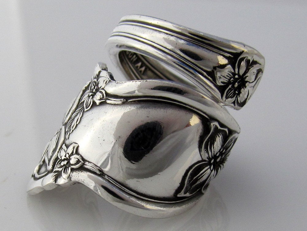 Spoon Ring, 1910 Silver Orange Blossom Choose Your Size Wrapped