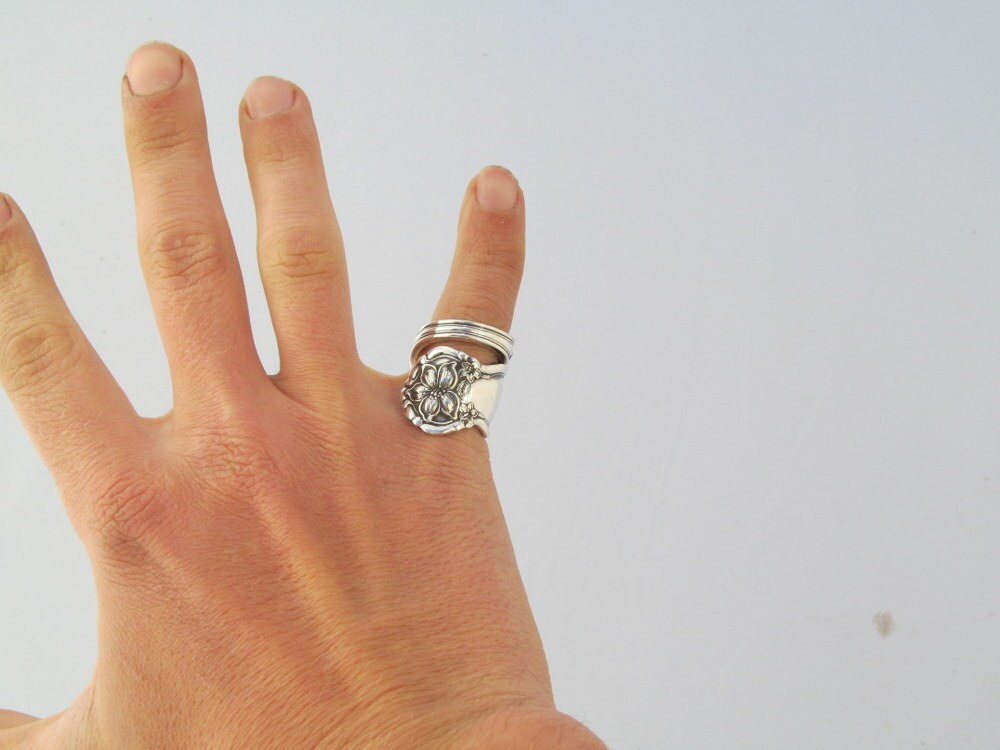 Spoon Ring, 1910 Silver Orange Blossom Choose Your Size Wrapped