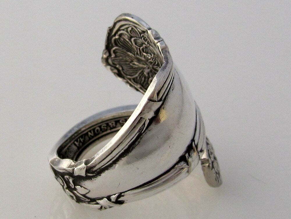Spoon Ring, Demitasse Size 3- 8 Arbutus Wrapped