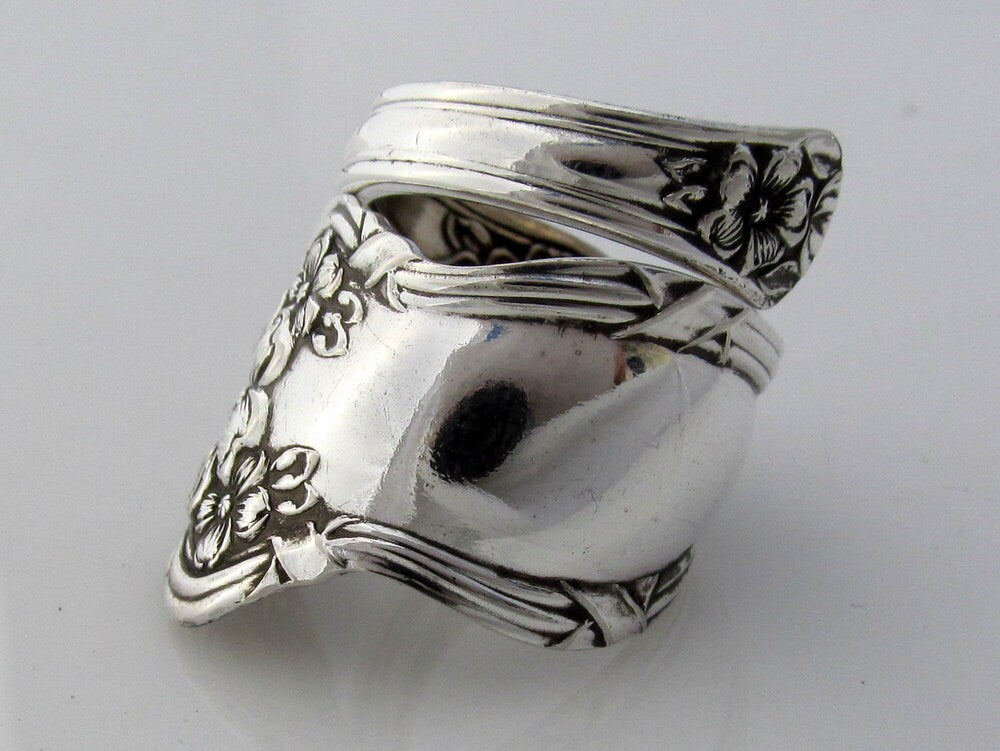 Arbutus Wrapped Spoon Ring Floral Ring