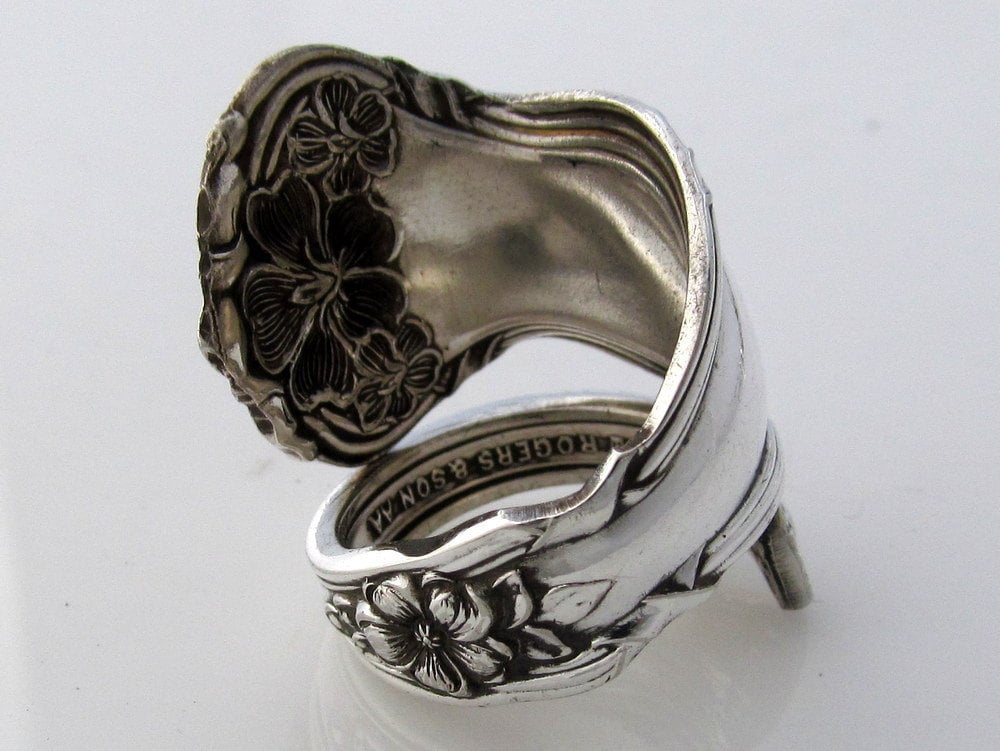 Arbutus Wrapped Spoon Ring Floral Ring