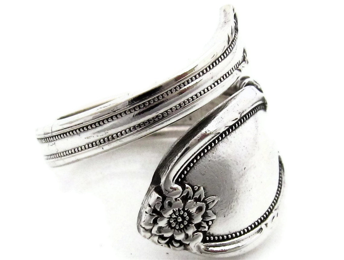 Spoon Ring Wrapped Remembrance Demitasse Sizes 5 - 8