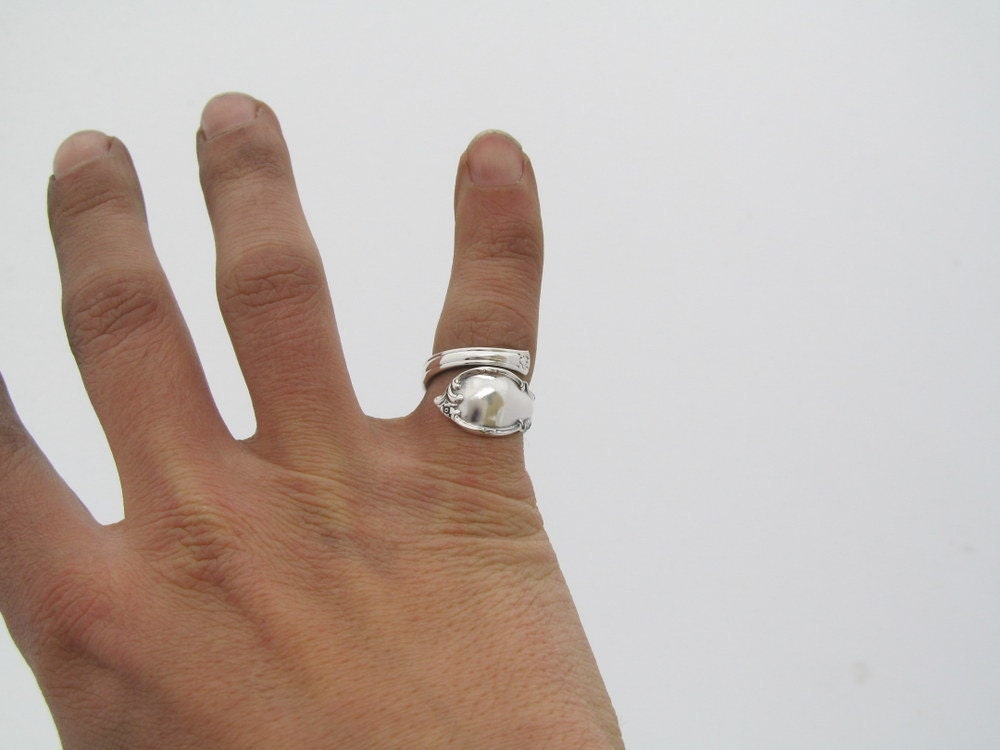 Spoon Ring Reflection Choose Your Size Wrapped Demitasse Sizes 5 - 8