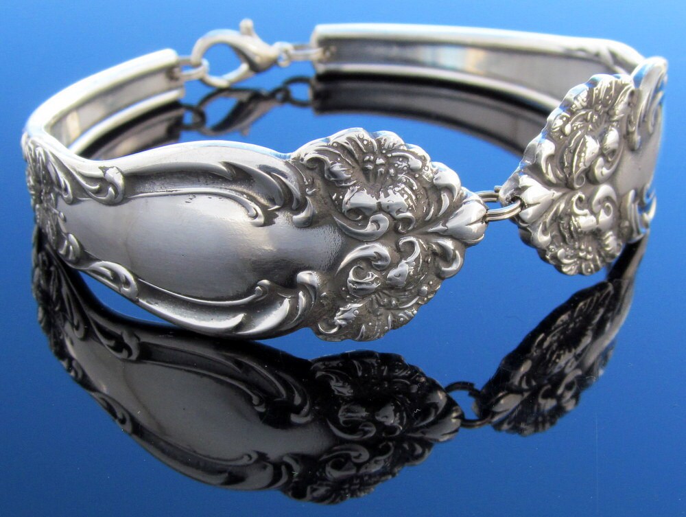 Art Nouveau Silver Spoon Bracelet Tiger Lily 1901 Reed and Barton