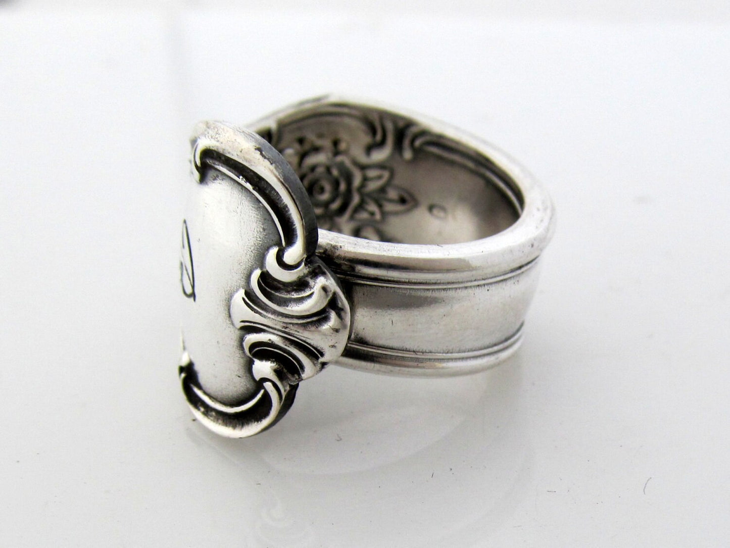 Silver Spoon Ring Size 3 to 15 Signature With B Monogram Classic Style