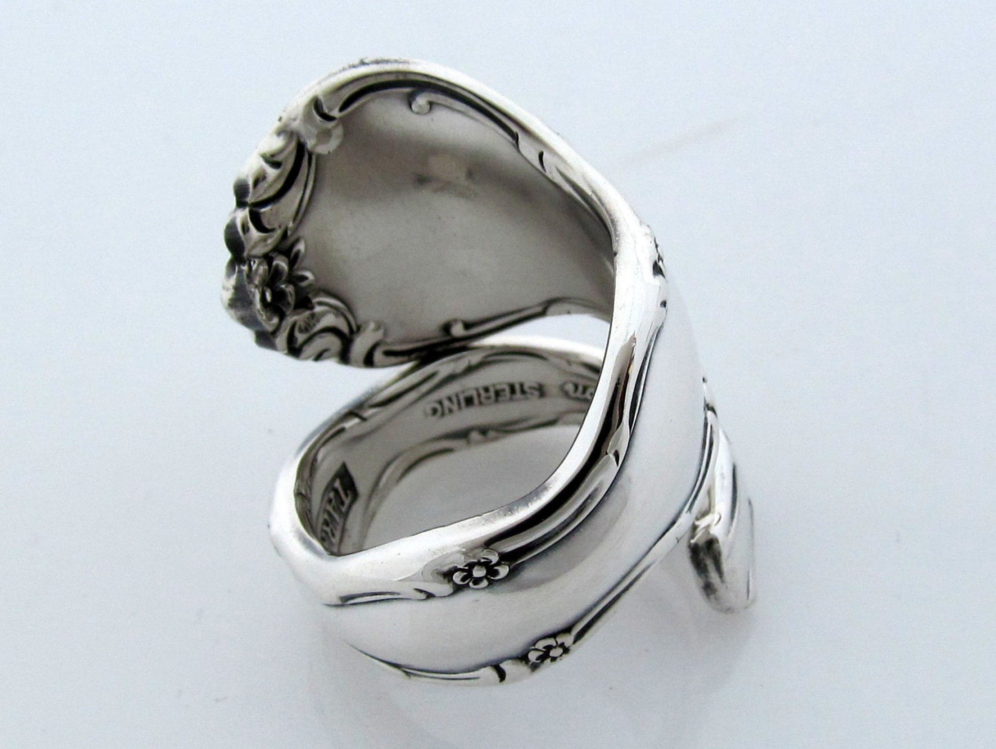 Heavy Wide Wrapped Spoon Ring Solid Sterling Silver Tara Size 6-12 Classic Rococo 1955