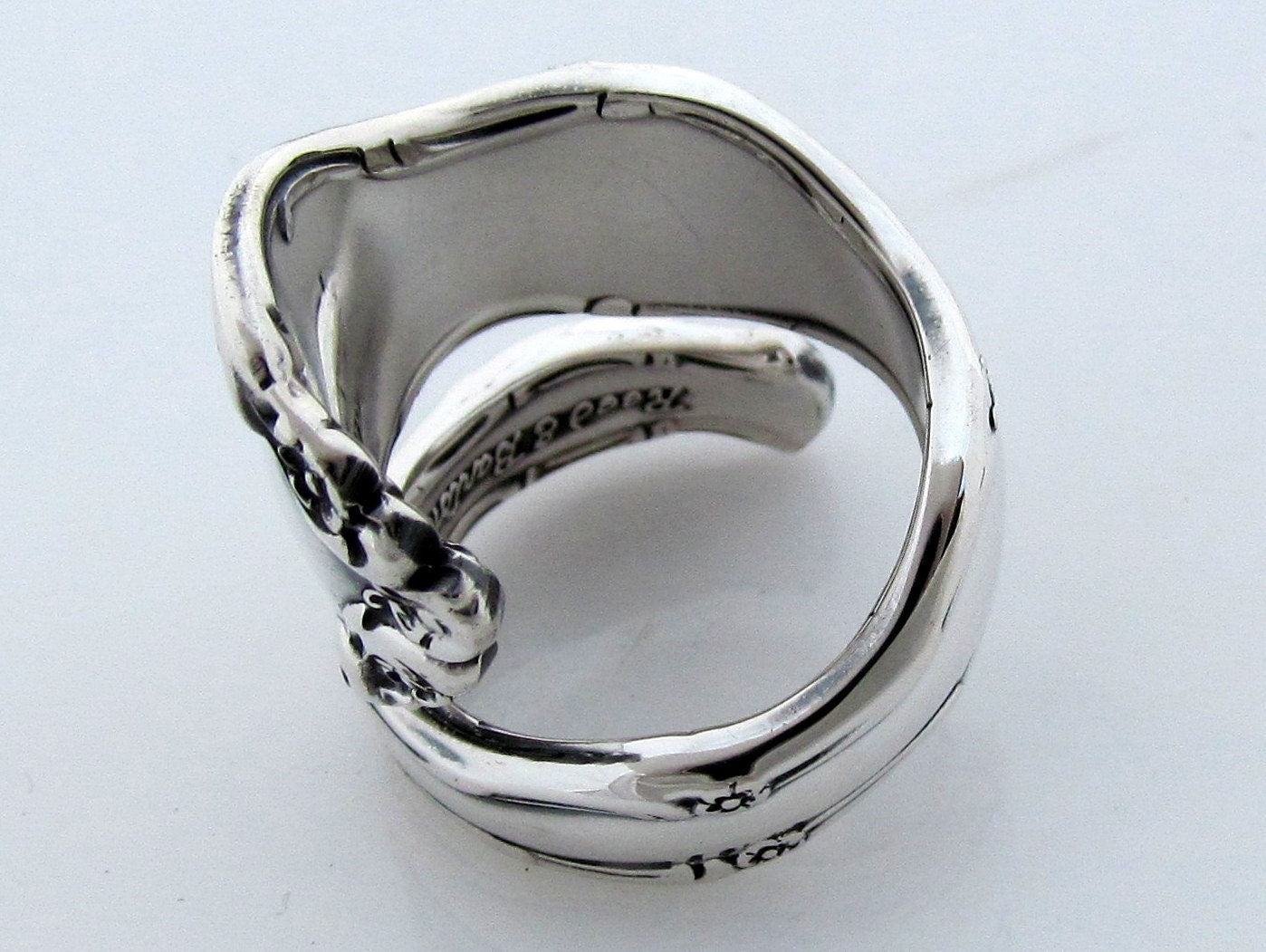 Heavy Wide Wrapped Spoon Ring Solid Sterling Silver Tara Size 6-12 Classic Rococo 1955