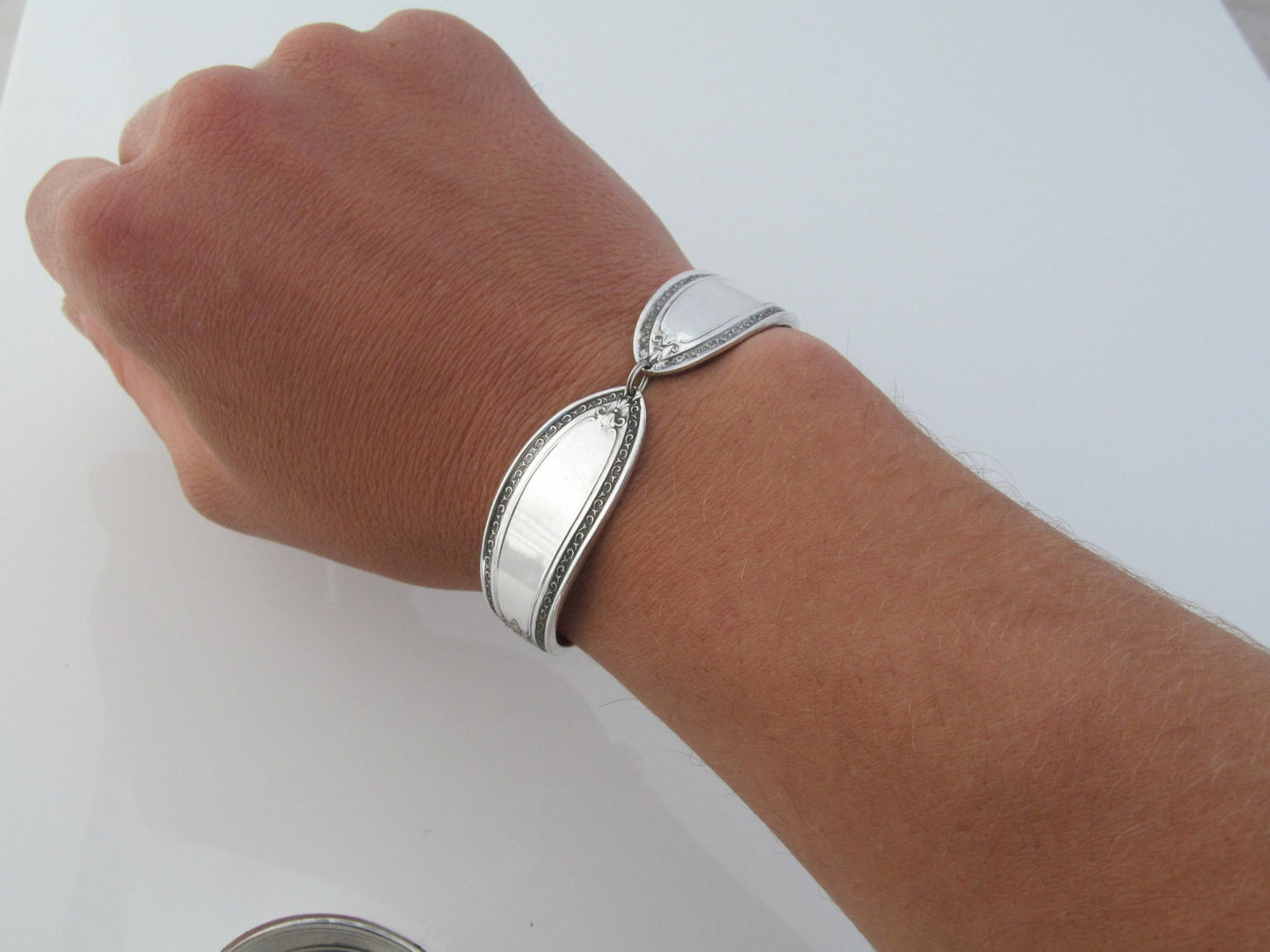 Mens Spoon Bracelet Triumph Pattern Art Deco