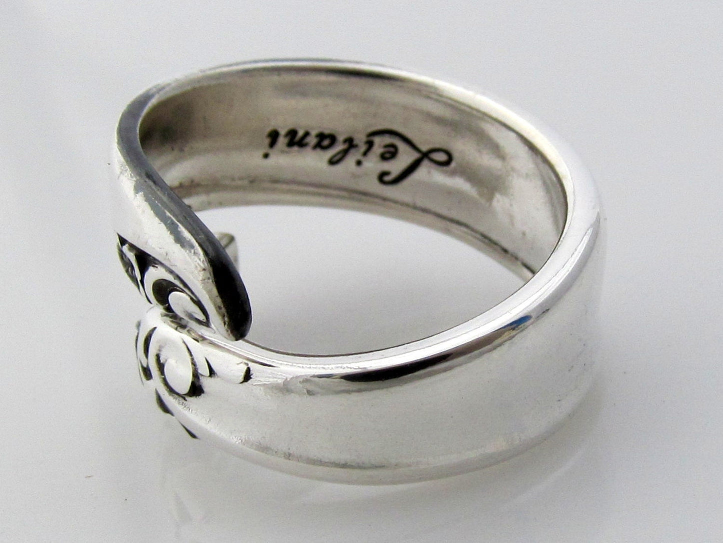 Demitasse Spoon Ring Leilani Pattern Wrapped Rare Heavenly Flower Hawaiian 1961