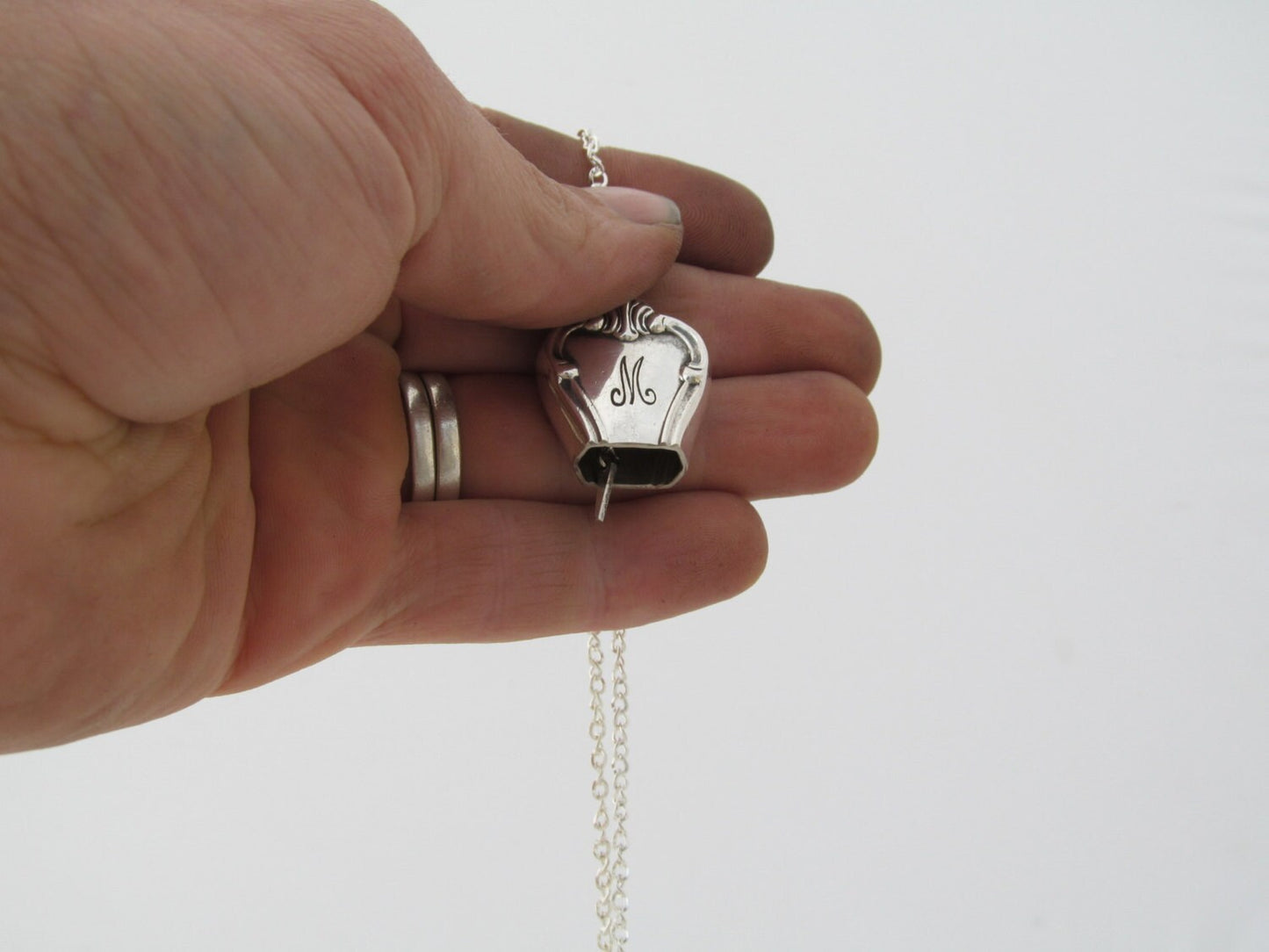 Fairy Bell Necklace With M monogram Signature 1950