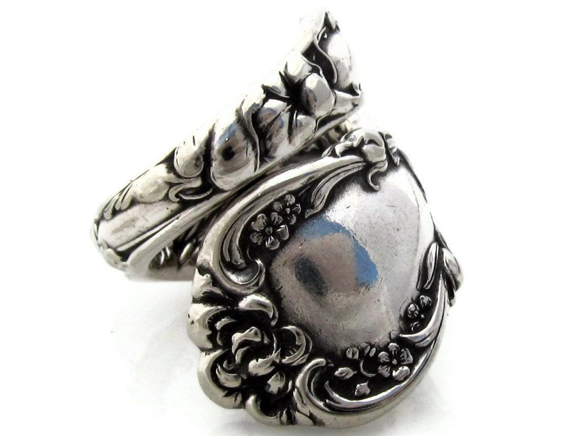 Spoon Ring Wrapped Wallace Floral 1902