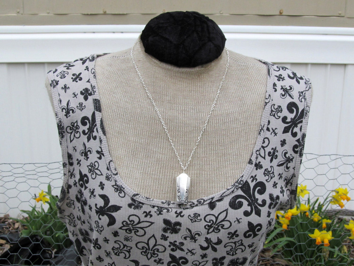 Silverware Knife Bell Necklace Jasmine