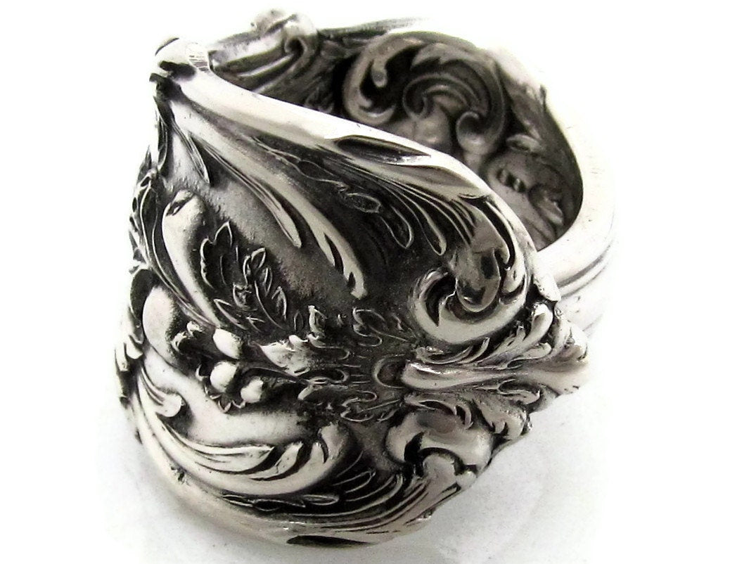 Francis I Sterling Silver Spoon Ring Size 6-13 Heavy