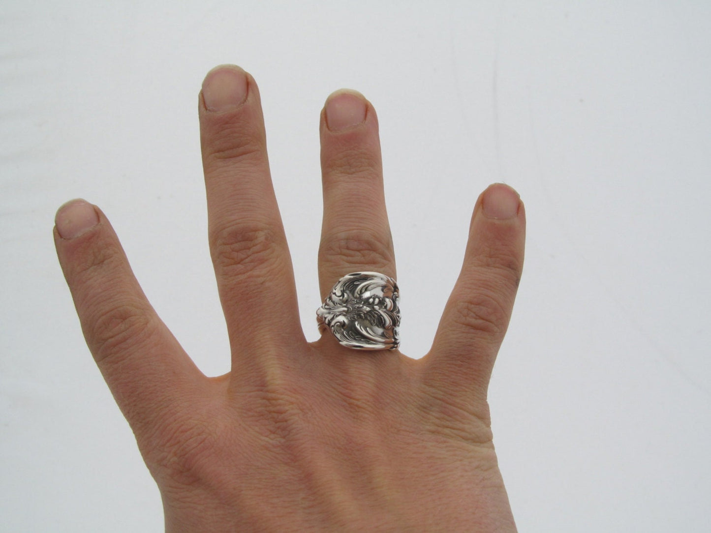 Francis I Sterling Silver Spoon Ring Size 6-13 Heavy