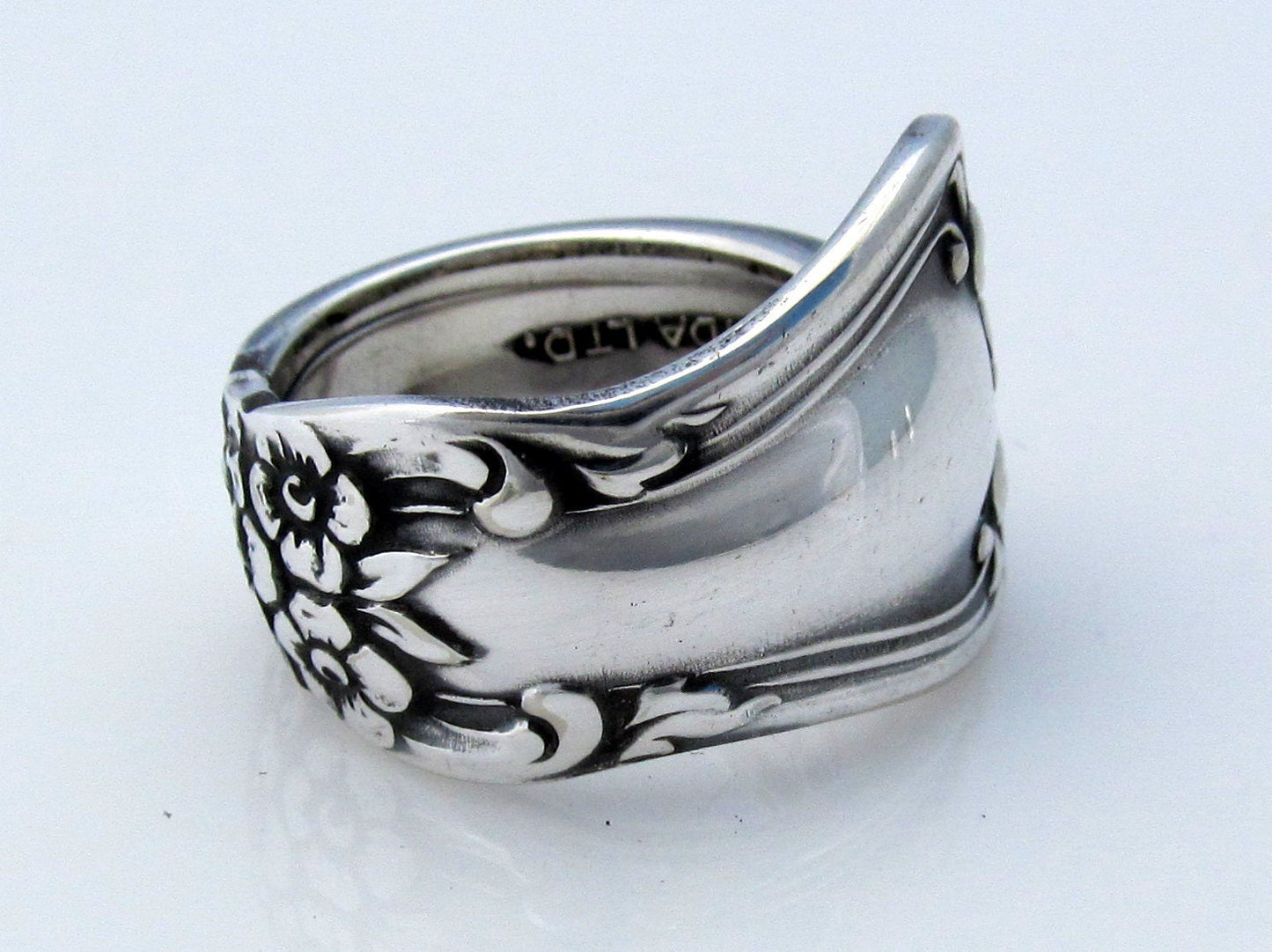Spoon Ring Silver Valley Rose Thumb Ring