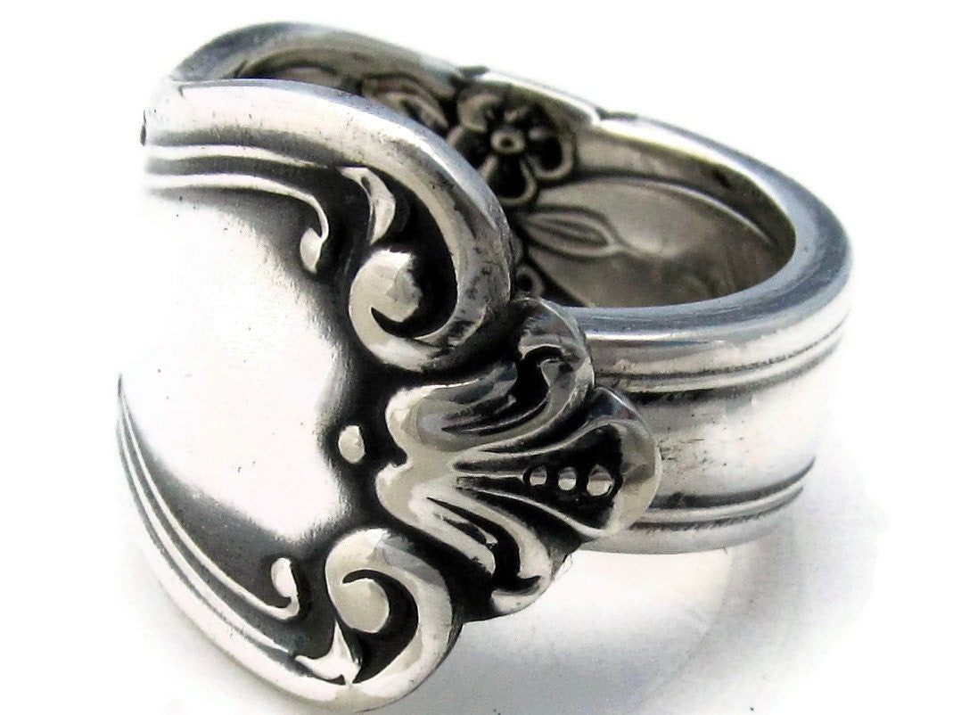 Spoon Ring Silver Valley Rose Thumb Ring