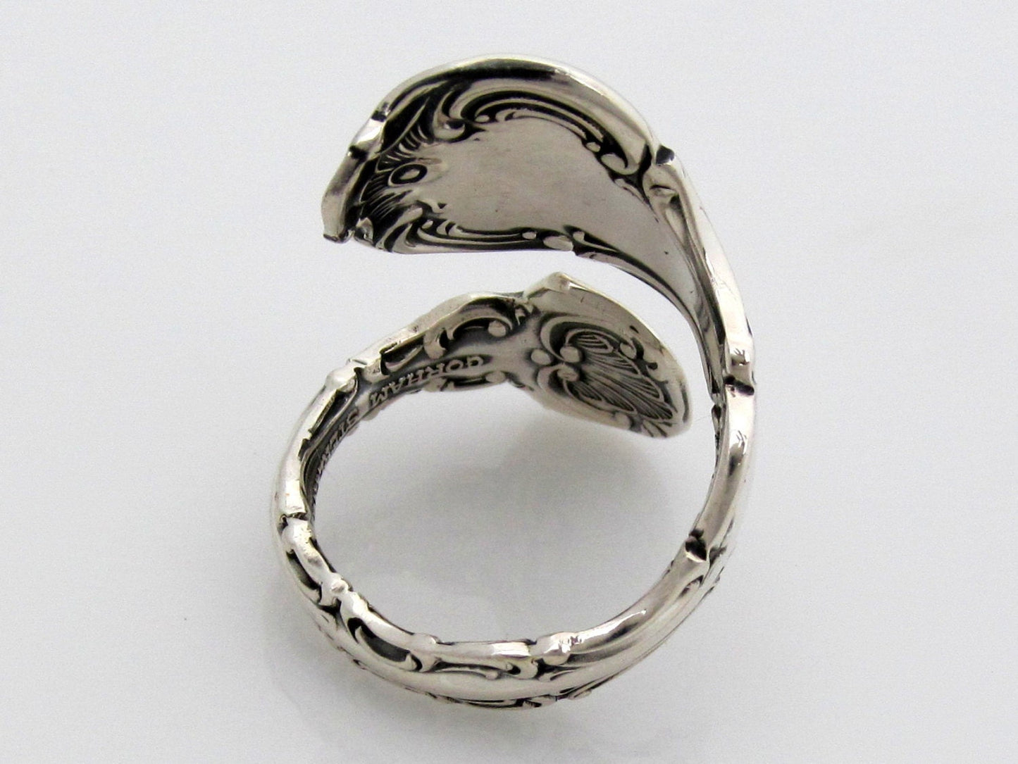 Sterling Silver Spoon Ring Size 3 - 8 Strasbourg Wrapped Adjustable Demitasse