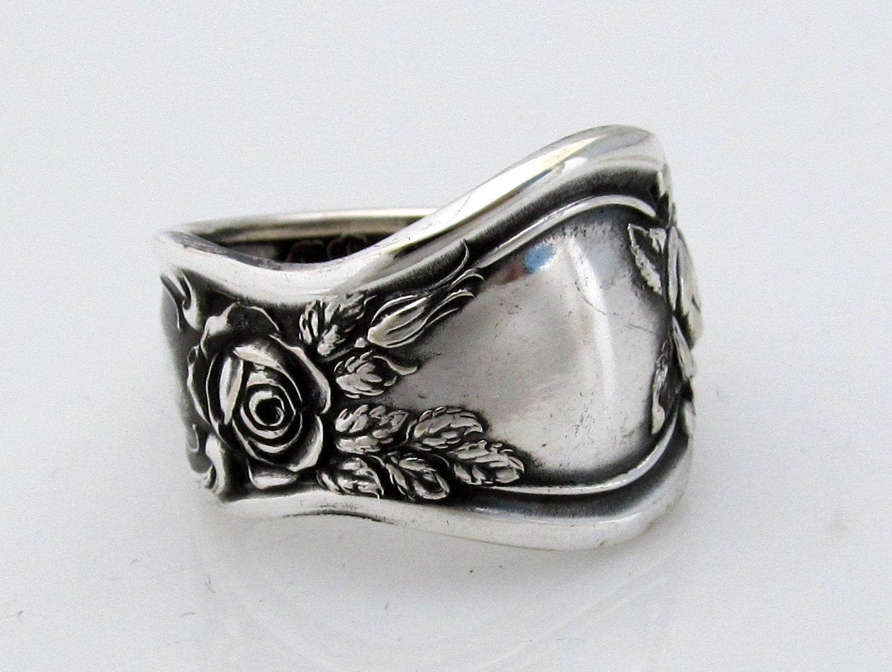 Spoon Ring Rose From 1903 Art Nouveau Floral Ring